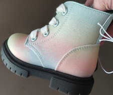 BRAND NEW Cat And Jack Rainbow Amaya Boot. Girls Size 6. Lace Up/Zip