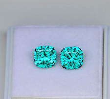 Coppia 15Ct Certificato Naturale Blu Verde Paraiba Tormalina Cuscino Gemma Sciolta