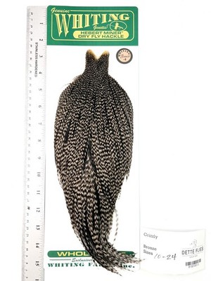 Whiting Farms - Hebert Miner Rooster Cape - Grizzly - Bronze Grade (#3)