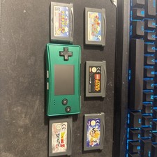 Gameboy Advance Micro Emerald Green With  5 Games And With Charger
