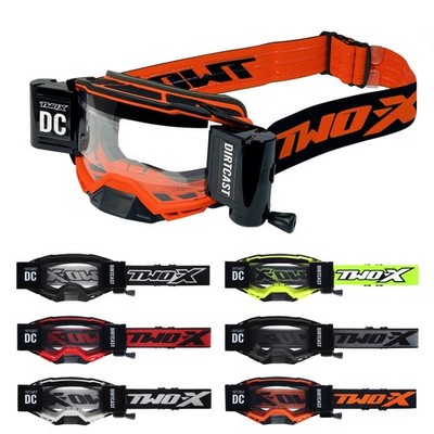 TWO-X DIRTCAST Rolloff Brille 45mm MX DH Enduro Offroad Brille Roll Off