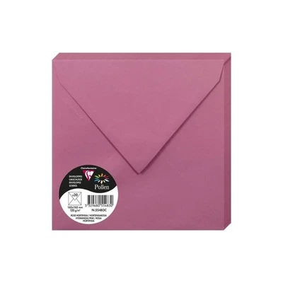 Enveloppes - Carré - 165x165mm - Pollen - Rose hortensia - 20 unités - Clairefon - Photo 1/3