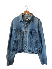 Vintage Lee Denim Trucker Jacket Men s Medium Light Wash PATD-153438 Distressed