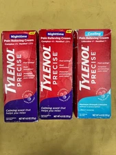 3 Tylenol Precise Pain Relieving Cream 4%, 2 Nighttime & 1 Cooling - Ex.  11/26+
