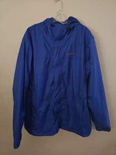 Marmot Mountain Parka Xl Mens Blue Embroidered Logo Long Sleeve Jacket