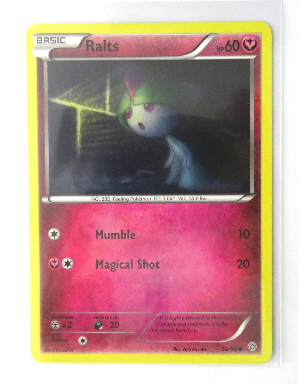 Pokemon Card Ralts 52/98 Common Near Mint