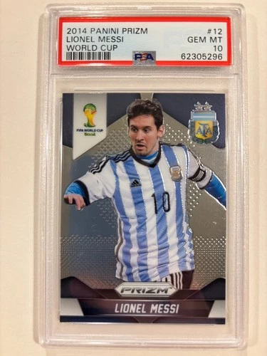2014 Panini Prizm World Cup - #12 Lionel Messi - PSA 10 - Argentina Soccer - HOT