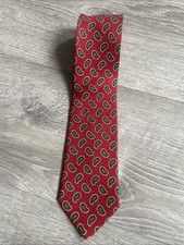 BROOKS BROTHERS 100 SILK 4" WIDE RED 100 SILK TIE MADE IN USA PAISLEY PATTERN
