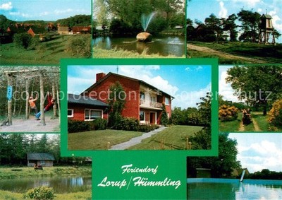 Huemmling Lorup Teilansicht Fontaene Hochsitz Spielplatz Weiher Waldweg Imbiss G
