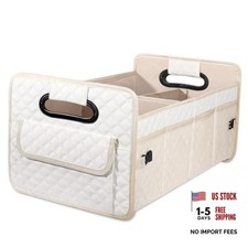 Car Trunk Organizer for SUV, Car Storage Organizer Collapsible Large Beige