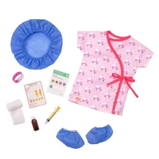 Our Generation OG Hospital Stay Outfit with Gown & ID Bracelet for 18" Dolls NEW