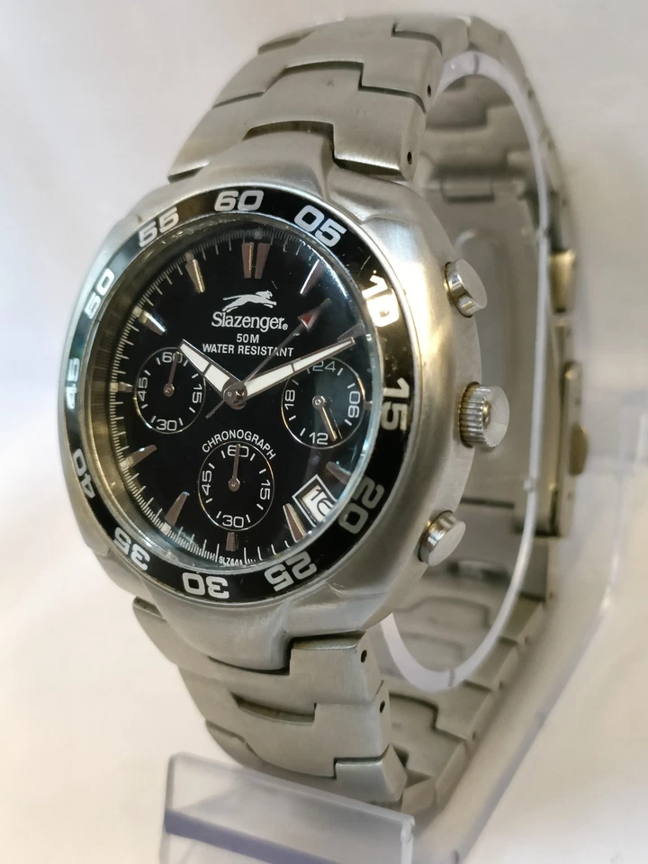 CRONÓGRAFO SLAZENGER CUARZO ESFERA NEGRA SLZ44A HOMBRE ESTADO DE FUNCIONAMIENTO Foto 4 de 4