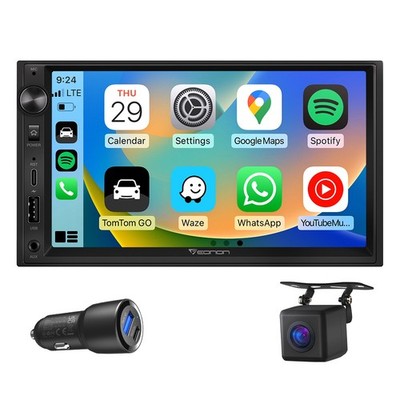 7'' QLED Doppel DIN Autoradio Radio Apple CarPlay Android Auto RDS DSP Navigation
