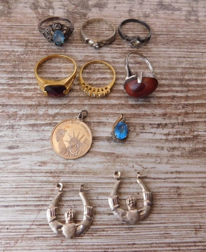 Vintage Sterling Silver Ring Pendant Earring lot 30 grams NOT Scrap