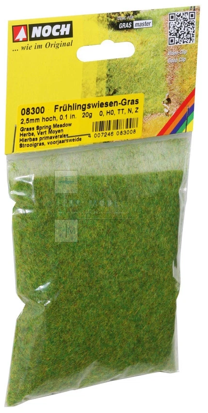 NOCH 08300 - Erba in microfili verde primavera 2,5 mm, 20 g Scala H0,TT,N,Z