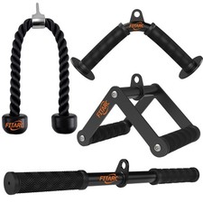 Cable Machine Attachment Set LAT Pulldown Bar Tricep Rope for Home Gym
