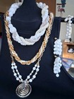 Vintage Lot Of 5 Genuine (Seguin) Faux Glass Braid Golden Mixed Jewelry Pieces — photo 1