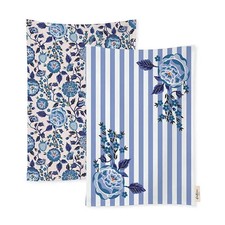 Image of Cath Kidston Strawberry Garden Blue Set of 2 Tea Towels