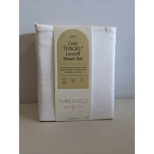 Threshold King Cool Tencel Lyocell Sheet Set White Sateen Weave 320 Thread Count