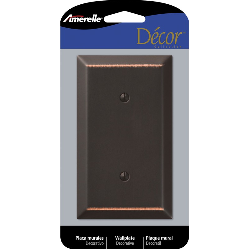 Amerelle 163BDB Aged Bronze 1-Blank Stamped Steel Wall Plate