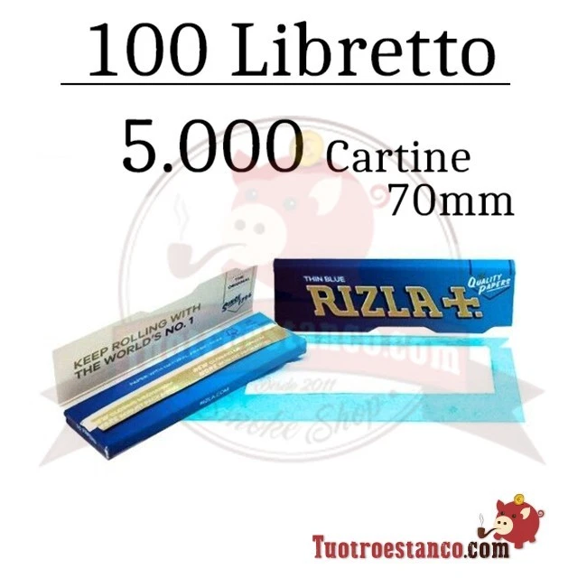 Cartine Rizla Blu Corte Singole Blue Regular - Rolling paper, Total 100 Libretti - Immagine 2 di 4