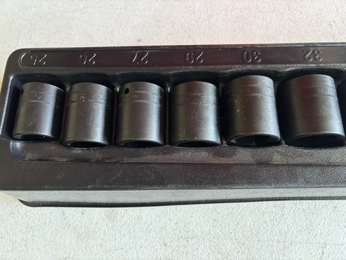 snap-on tools 1/2" drive metric shallow impact socket set 6 point 310IMMADDON - Picture 2 of 3