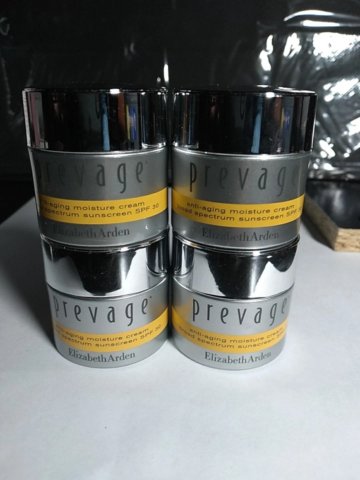 4-PACOTES Elizabeth Arden Prevage Creme Hidratante Antienvelhecimento, FPS30 0,5 OZ/15g CADA - Imagem 2 de 4