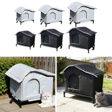 Outdoor Stray Cat House Weatherproof with Windproof Curtain Thickened Waterproof