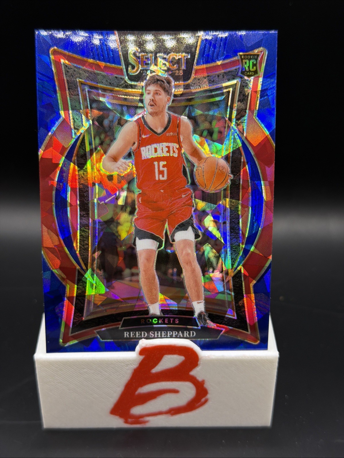 2024-25 Panini Select - Concourse Reed Sheppard #68 Blue Cracked Ice Prizm (RC)