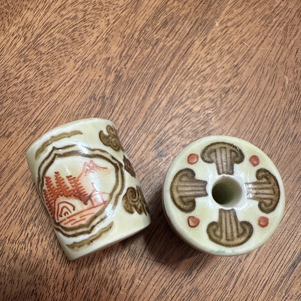 De Colección Japonés Pergamino Colgante Peso Cuentas Kakejiku Borla Soporte Escena Seta Foto 3 de 4