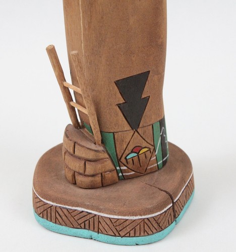 B. Mansfield Hopi 8.75" Carved Wood Tawa Sun Face Kachina Detailed Cottonwood - Picture 10 of 12