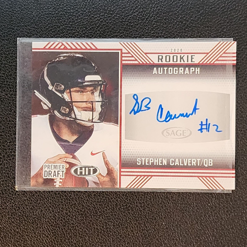 STEPHEN CALVERT 2020 SAGE COLLECTIBLES ROOKIE AUTOGRAPH PREMIER DRAFT NFL