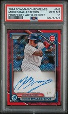 2024 BOWMAN MB CHROME BOWMAN PRSPCT MEGA AUTOS #MB MOISES BALLESTEROS 2/5 PSA 10
