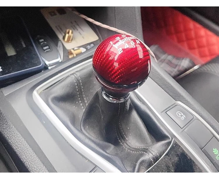5-скоростной красный переключатель передач из углеродного волокна JDM Mugen для Honda Civic Accord S2000 - Изображение 2 из 4