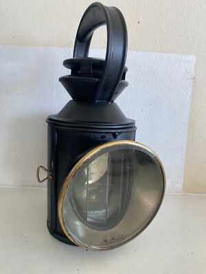 LMS EISENBAHN 3-SEITIGE HANDLAMPE KOMPLETT GANZGLAS PLATTIERT LMS 47881 SEHR GUTER ZUSTAND