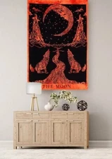 Indian Hippie Cotton Tapestry Mandala Wall Hanging Crying Moon Poster Deco Throw