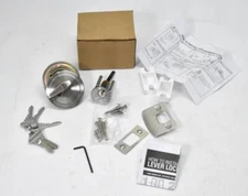 Satin Nickel Door Deadbolt Latch Lock w Keys Hardware Accessories Home Decor