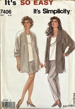 Simplicity 7406 Womens Pull-on Separates Pattern Sizes 8-20