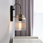 Modern Gooseneck Wall Lamp Indoor Wall Light Fixture Ribber Glass Wall Sconce