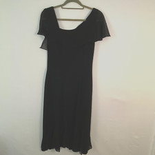 SL Fashions Size 10 Black Sheer Overlay Tulip Hem Whimsigoth Fairy Gothic Dress