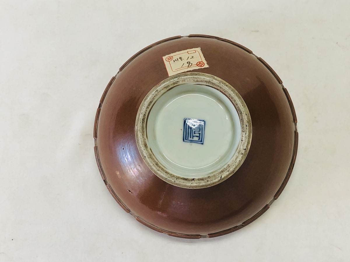 【原画】『wan on wan』 Y3738 CHAWAN Seto-ware signed Japan antique tea ceremony