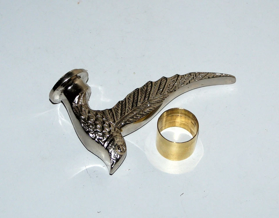 Mango de latón mango de cabeza de pájaro para topper superior estilo vintage bastón Foto 3 de 3