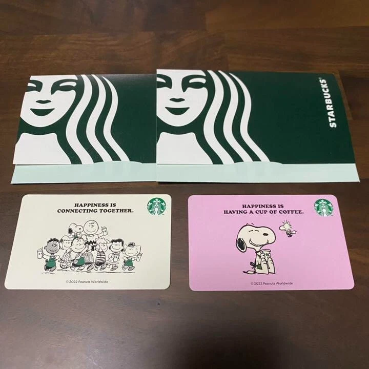Starbucks Japan × PEANUTS 2022 Starbucks Snoopy Card SET Pincode