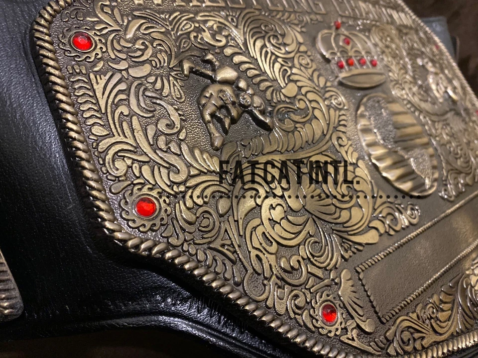 Nuevo Cinturón Antiguo Crumrine Big Gold Campeonato de Lucha Libre 6mm Herramientas Cuero Foto 2 de 4