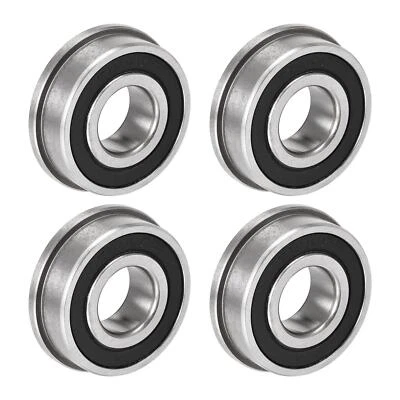 UXCELL F6202-2RS Flange Ball Bearing 15x35x11mm Double Sealed Chrome Steel Bearing 4pcs