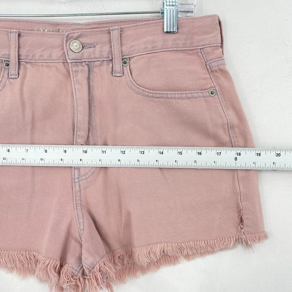 Pantalones Cortos American Eagle Mujer Mamá Talla 8 Rosa Lavado Envejecido Dobladillo Crudo 2" Entrepierna Foto 3 de 4