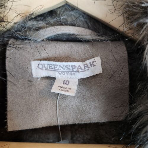 Queenspark Women's Coat Jacket Size 10 Faux Suede Fur - Picture 9 of 9