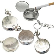 4x Metall Taschen-Aschenbecher Ascher f&uuml;r die Hosentasche als Schl&uuml;sselanh&auml;nger