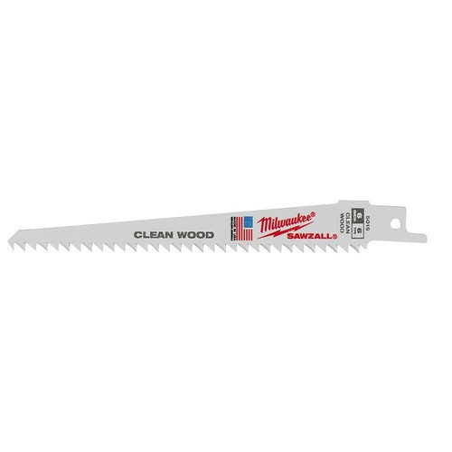 Milwaukee 48-00-5015 SAWZALL 6" 6-TPI Wood-Cutting Reciprocating Blades, 5-Pk