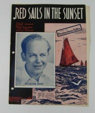 Vintage 1935 Music Sheet- Red Sails In The Sunset- RAYMOND PAIGE-